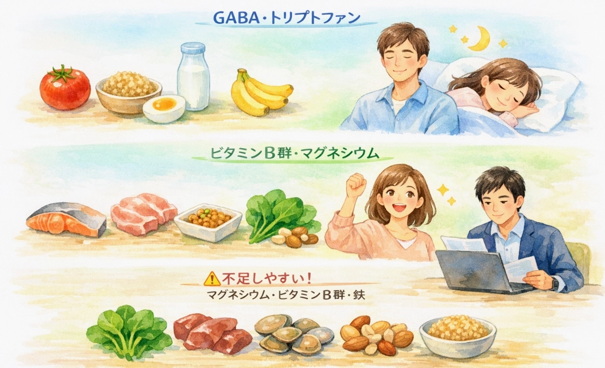 自律神経整える・不足しやすい栄養素